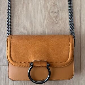 Topshop Suede and Leather Crossbody Bag